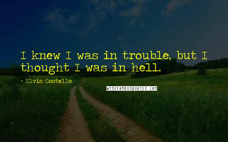 Elvis Costello Quotes: I knew I was in trouble, but I thought I was in hell.