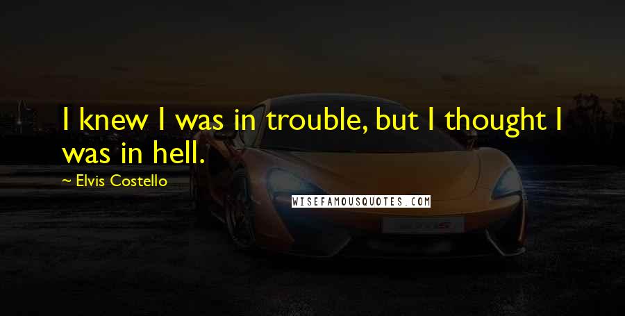 Elvis Costello Quotes: I knew I was in trouble, but I thought I was in hell.