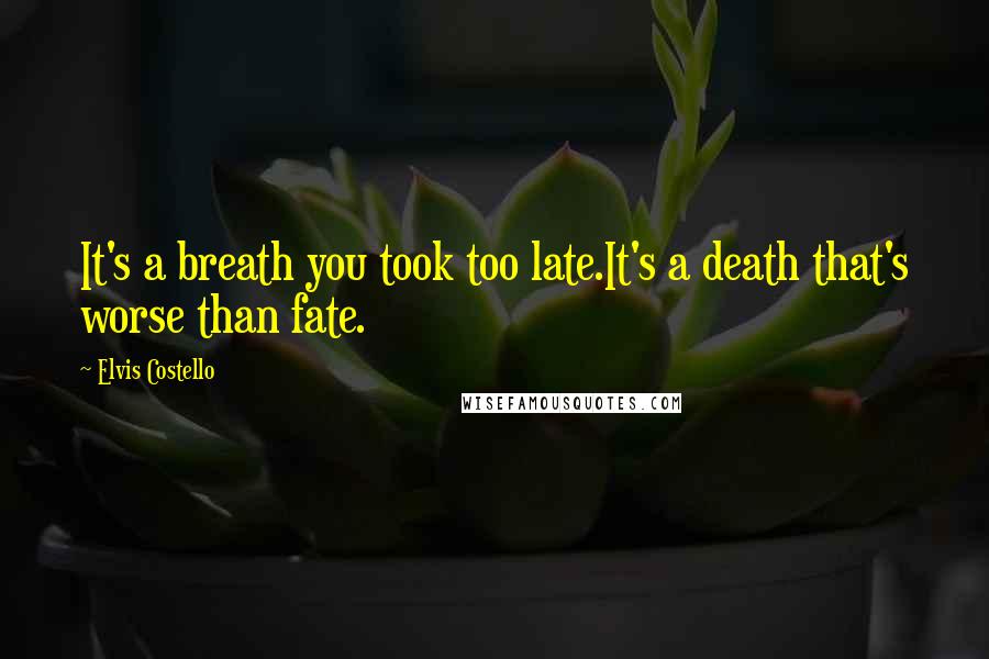 Elvis Costello Quotes: It's a breath you took too late.It's a death that's worse than fate.