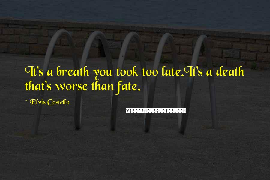 Elvis Costello Quotes: It's a breath you took too late.It's a death that's worse than fate.