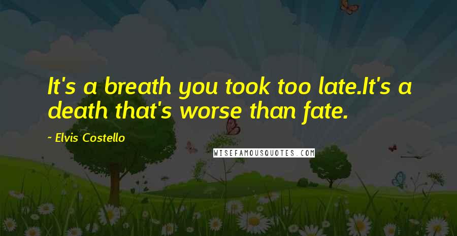 Elvis Costello Quotes: It's a breath you took too late.It's a death that's worse than fate.