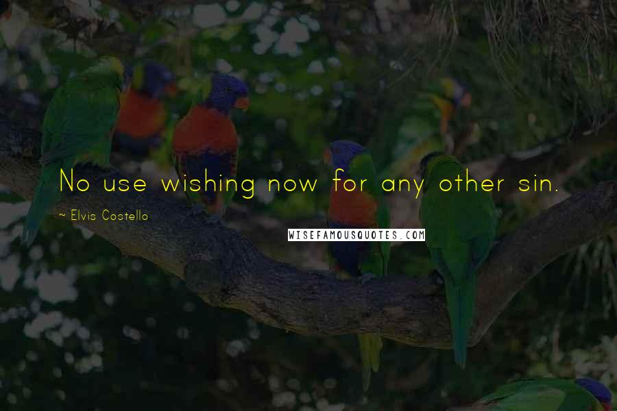 Elvis Costello Quotes: No use wishing now for any other sin.