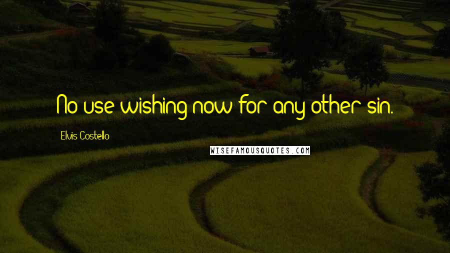 Elvis Costello Quotes: No use wishing now for any other sin.