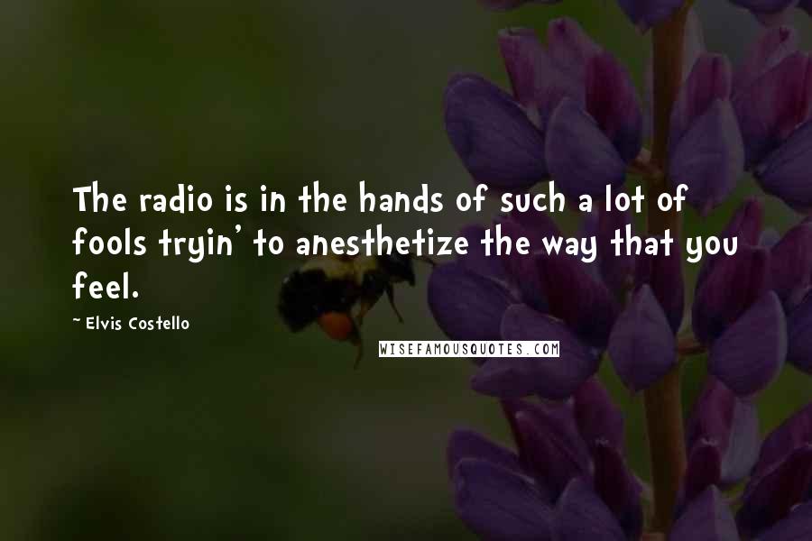 Elvis Costello Quotes: The radio is in the hands of such a lot of fools tryin' to anesthetize the way that you feel.