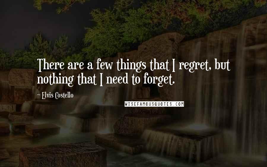 Elvis Costello Quotes: There are a few things that I regret, but nothing that I need to forget.