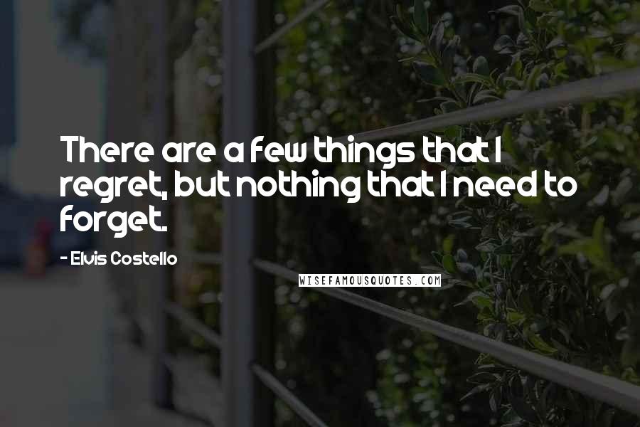 Elvis Costello Quotes: There are a few things that I regret, but nothing that I need to forget.