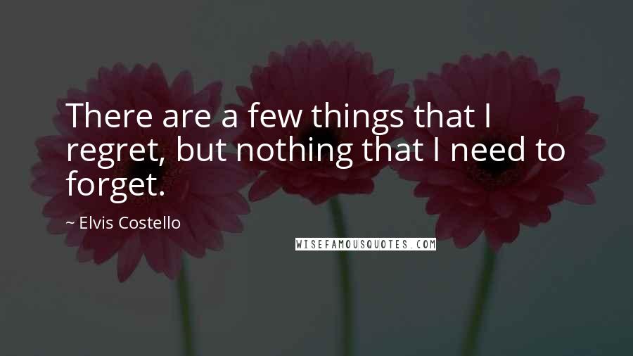 Elvis Costello Quotes: There are a few things that I regret, but nothing that I need to forget.