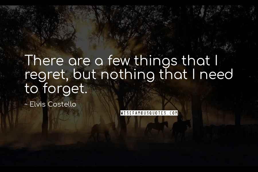 Elvis Costello Quotes: There are a few things that I regret, but nothing that I need to forget.