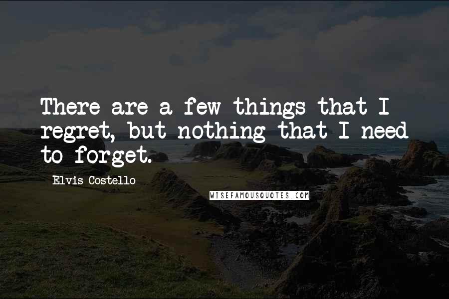 Elvis Costello Quotes: There are a few things that I regret, but nothing that I need to forget.