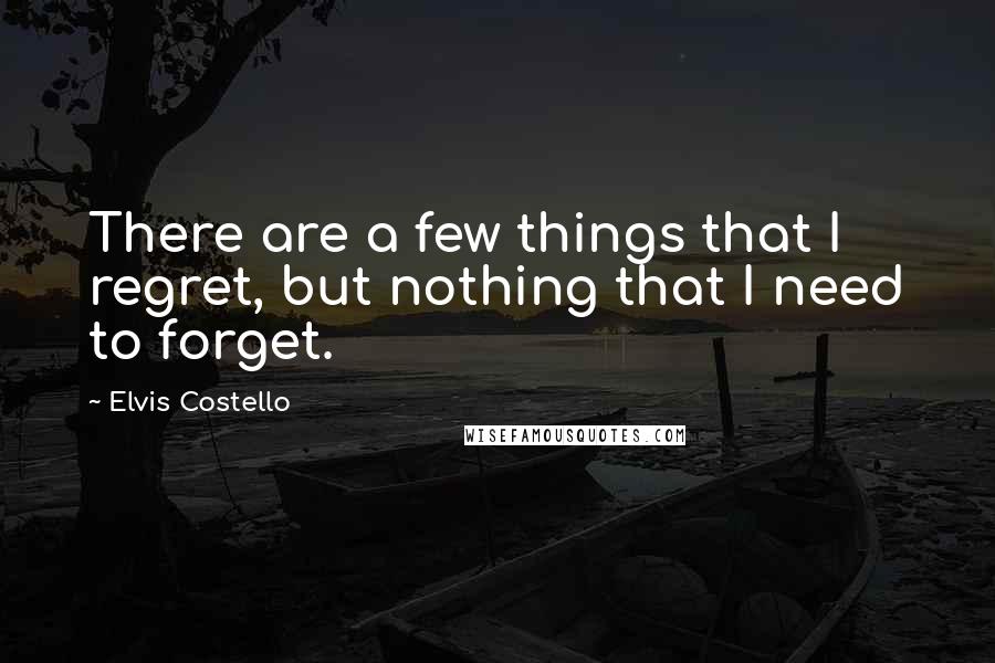 Elvis Costello Quotes: There are a few things that I regret, but nothing that I need to forget.