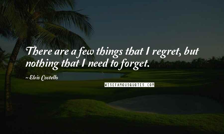 Elvis Costello Quotes: There are a few things that I regret, but nothing that I need to forget.