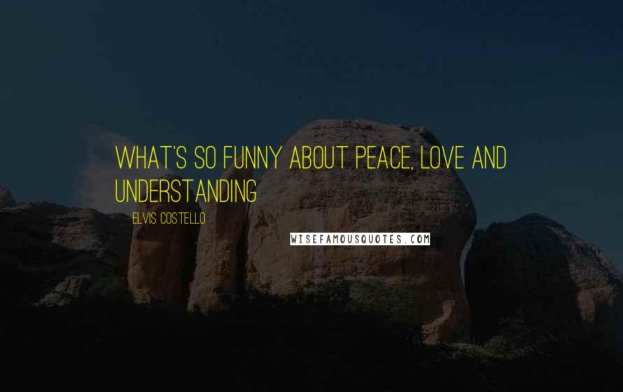 Elvis Costello Quotes: What's so funny about peace, love and understanding