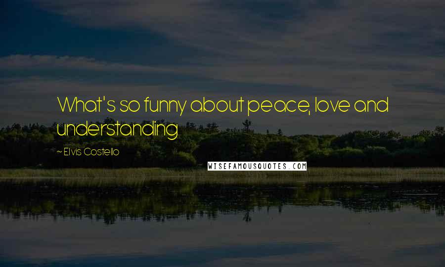 Elvis Costello Quotes: What's so funny about peace, love and understanding
