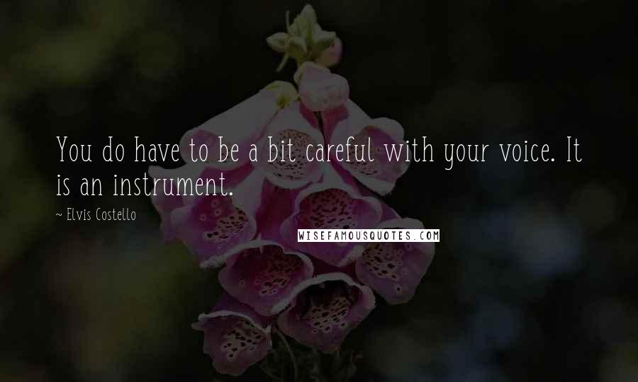 Elvis Costello Quotes: You do have to be a bit careful with your voice. It is an instrument.