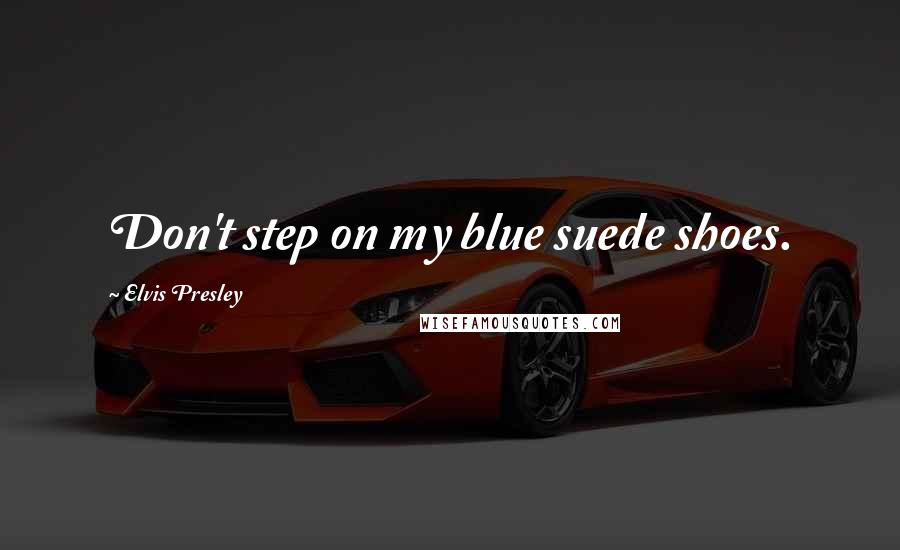 Elvis Presley Quotes: Don't step on my blue suede shoes.