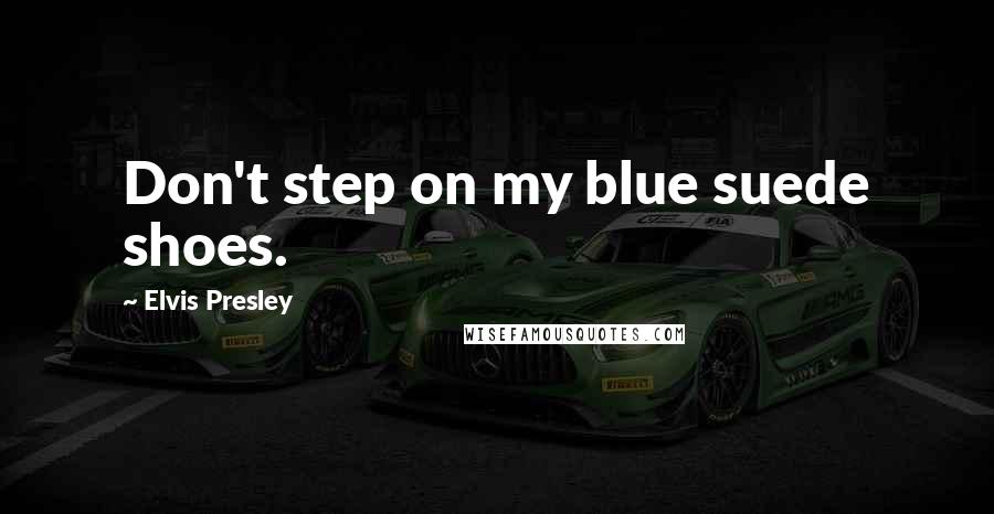 Elvis Presley Quotes: Don't step on my blue suede shoes.