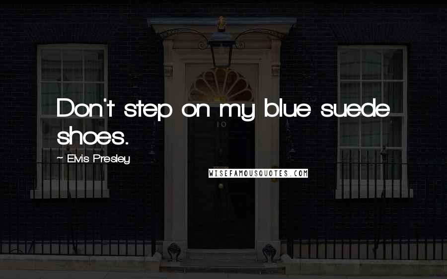 Elvis Presley Quotes: Don't step on my blue suede shoes.