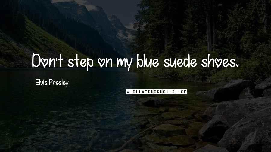 Elvis Presley Quotes: Don't step on my blue suede shoes.