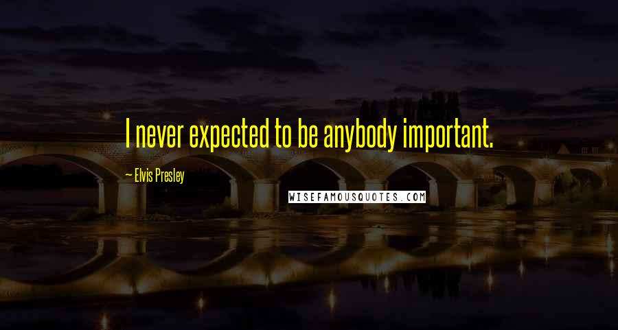 Elvis Presley Quotes: I never expected to be anybody important.