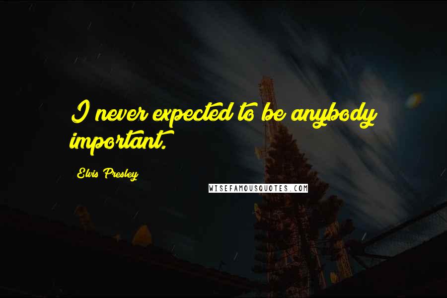 Elvis Presley Quotes: I never expected to be anybody important.