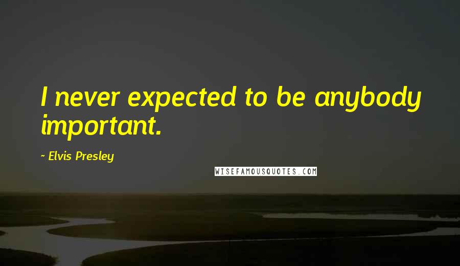 Elvis Presley Quotes: I never expected to be anybody important.