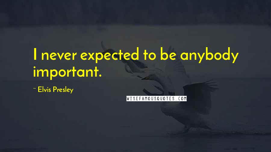 Elvis Presley Quotes: I never expected to be anybody important.