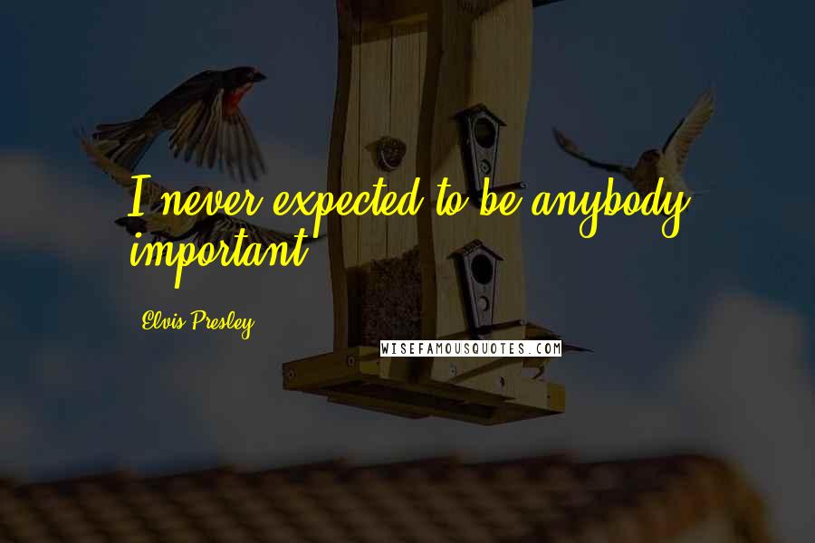 Elvis Presley Quotes: I never expected to be anybody important.