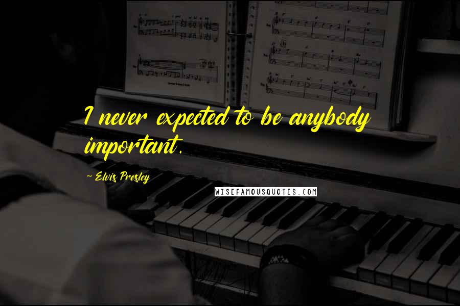 Elvis Presley Quotes: I never expected to be anybody important.