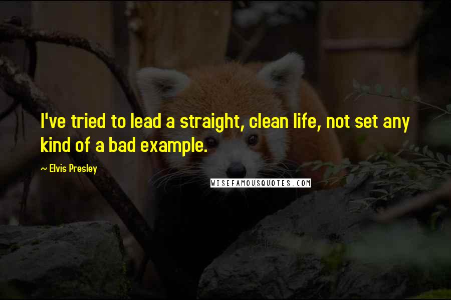 Elvis Presley Quotes: I've tried to lead a straight, clean life, not set any kind of a bad example.