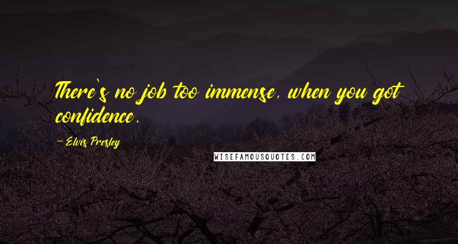 Elvis Presley Quotes: There's no job too immense, when you got confidence.