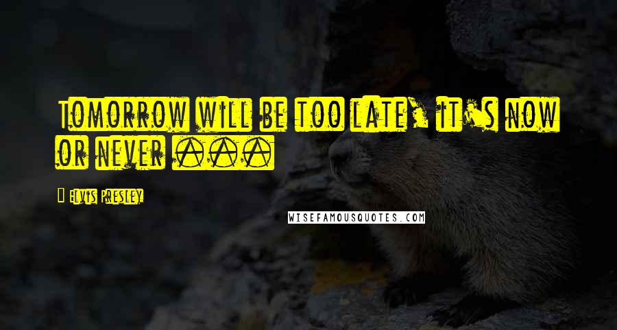 Elvis Presley Quotes: Tomorrow will be too late, it's now or never ...