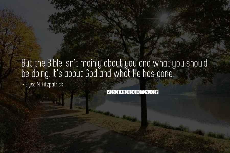 Elyse M. Fitzpatrick Quotes: But the Bible isn't mainly about you and what you should be doing. It's about God and what He has done.