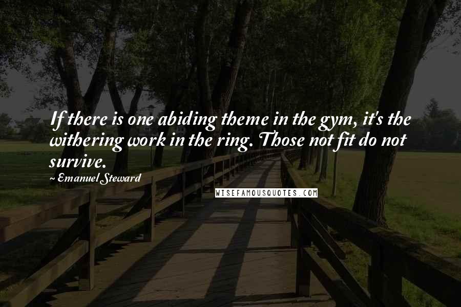 Emanuel Steward Quotes: If there is one abiding theme in the gym, it's the withering work in the ring. Those not fit do not survive.