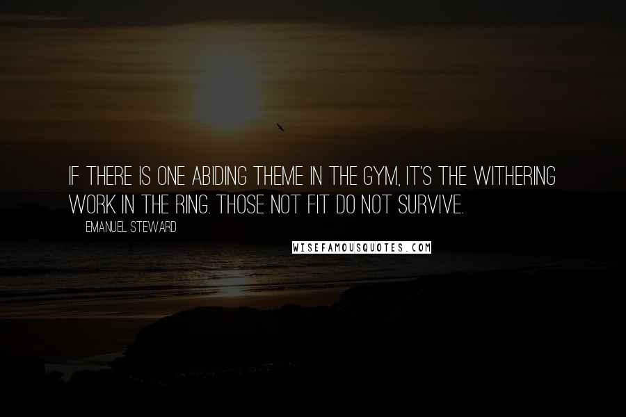 Emanuel Steward Quotes: If there is one abiding theme in the gym, it's the withering work in the ring. Those not fit do not survive.