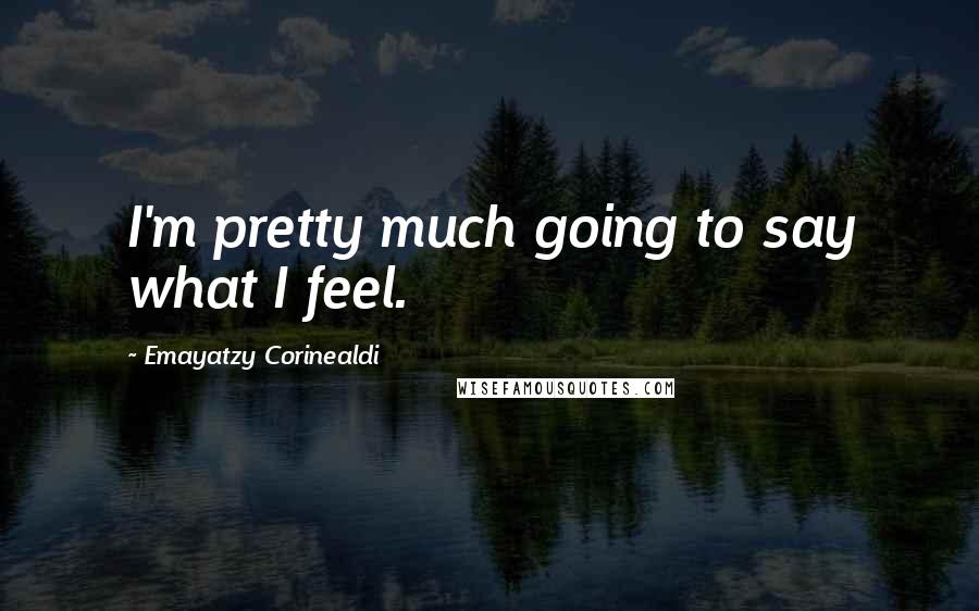 Emayatzy Corinealdi Quotes: I'm pretty much going to say what I feel.