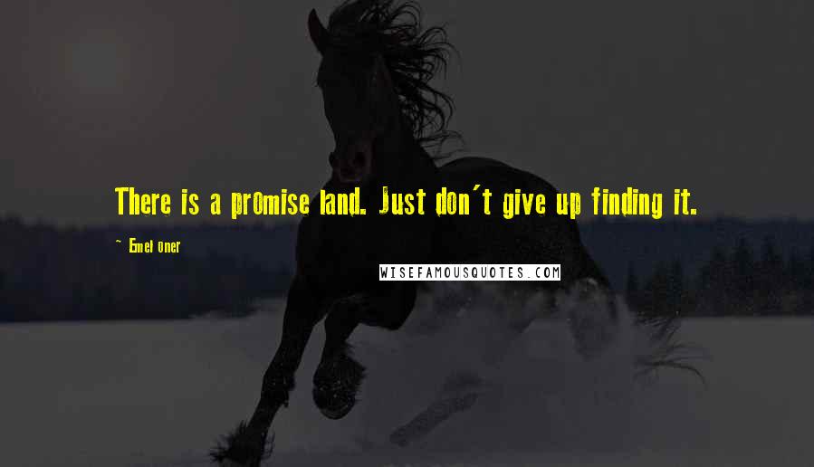 Emel Oner Quotes: There is a promise land. Just don't give up finding it.