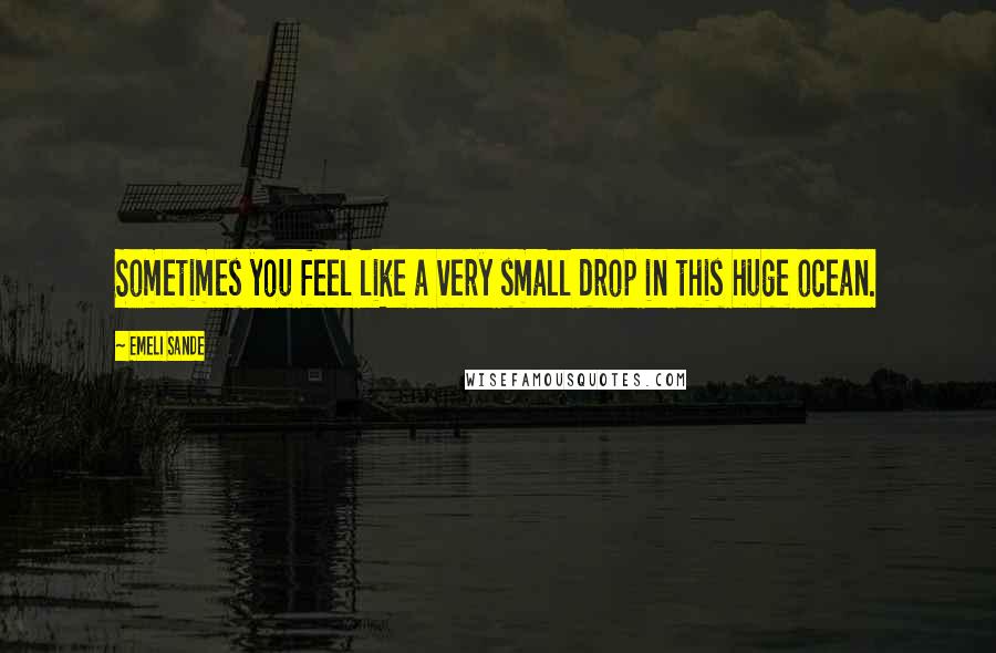 Emeli Sande Quotes: Sometimes you feel like a very small drop in this huge ocean.