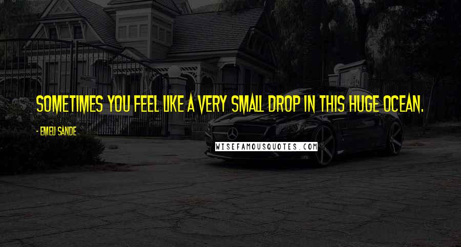 Emeli Sande Quotes: Sometimes you feel like a very small drop in this huge ocean.