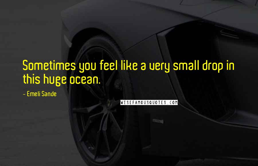 Emeli Sande Quotes: Sometimes you feel like a very small drop in this huge ocean.