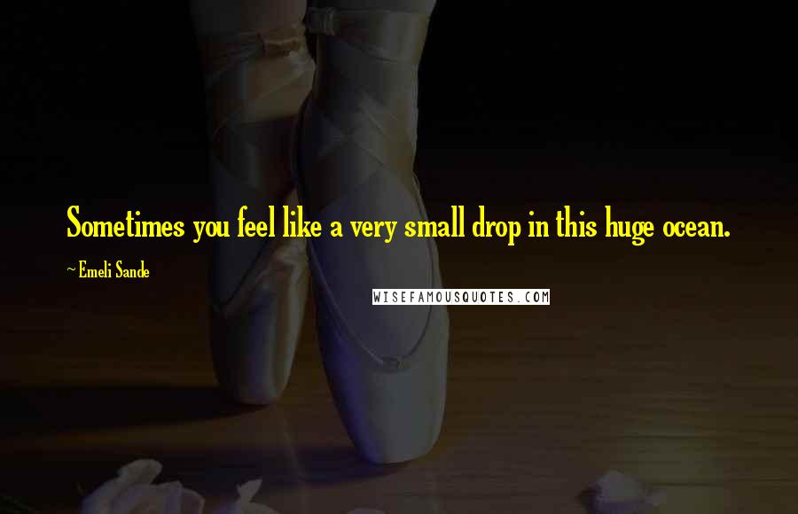 Emeli Sande Quotes: Sometimes you feel like a very small drop in this huge ocean.