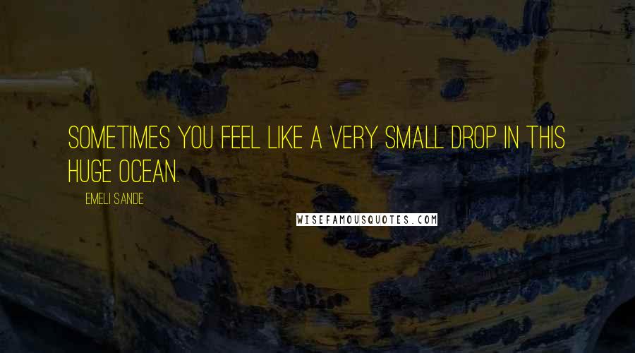 Emeli Sande Quotes: Sometimes you feel like a very small drop in this huge ocean.