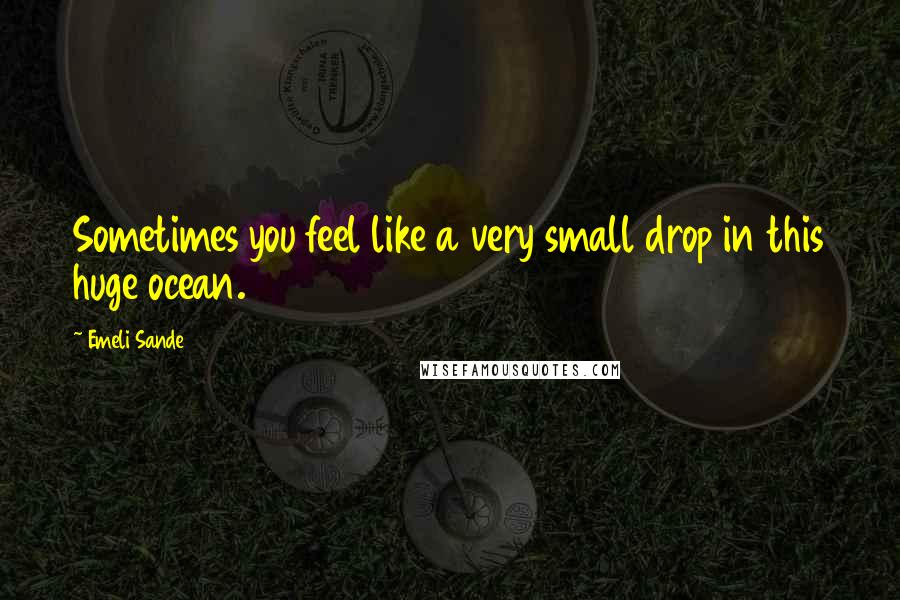 Emeli Sande Quotes: Sometimes you feel like a very small drop in this huge ocean.