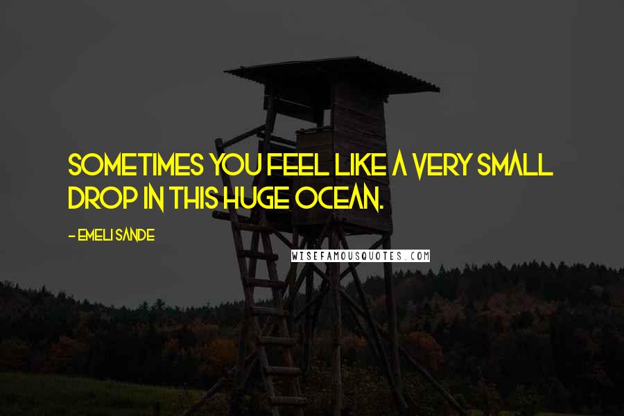 Emeli Sande Quotes: Sometimes you feel like a very small drop in this huge ocean.