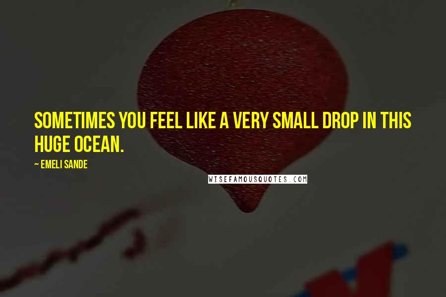 Emeli Sande Quotes: Sometimes you feel like a very small drop in this huge ocean.