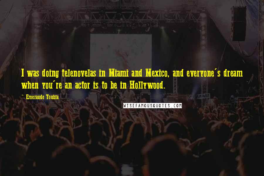 Emeraude Toubia Quotes: I was doing telenovelas in Miami and Mexico, and everyone's dream when you're an actor is to be in Hollywood.