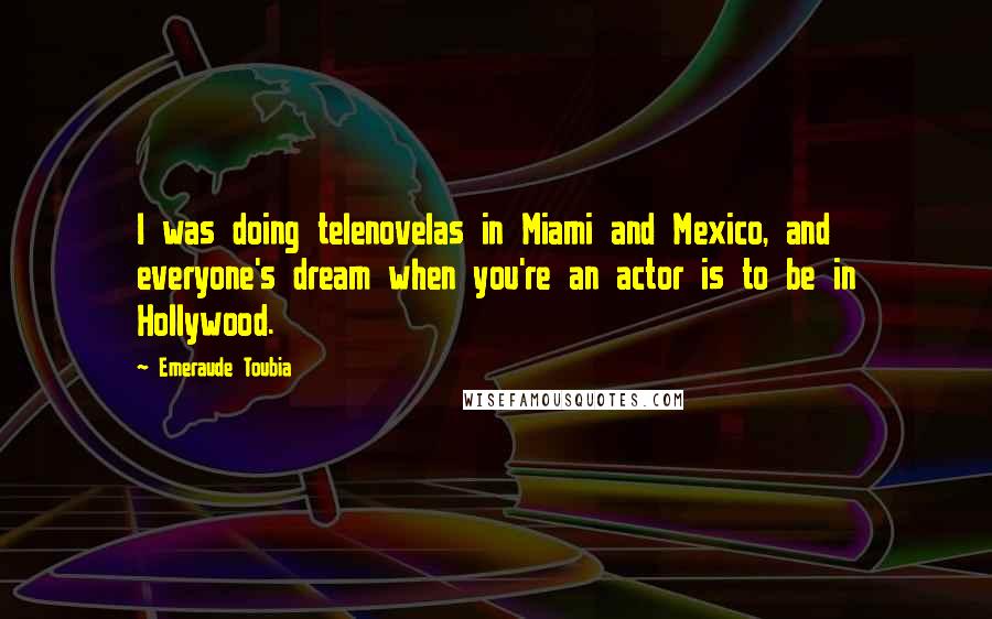 Emeraude Toubia Quotes: I was doing telenovelas in Miami and Mexico, and everyone's dream when you're an actor is to be in Hollywood.