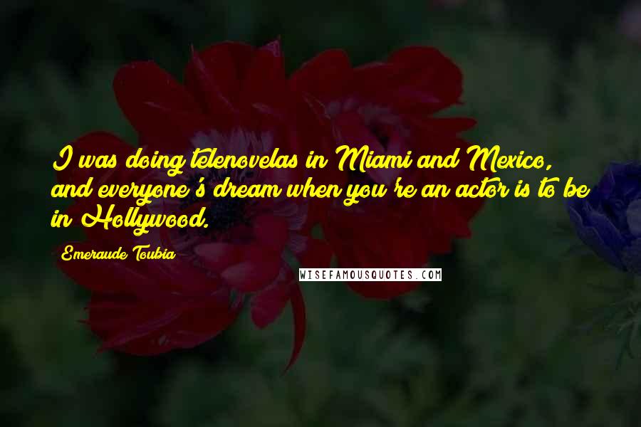 Emeraude Toubia Quotes: I was doing telenovelas in Miami and Mexico, and everyone's dream when you're an actor is to be in Hollywood.