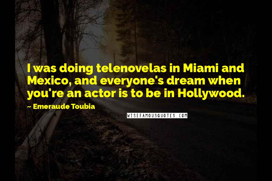 Emeraude Toubia Quotes: I was doing telenovelas in Miami and Mexico, and everyone's dream when you're an actor is to be in Hollywood.