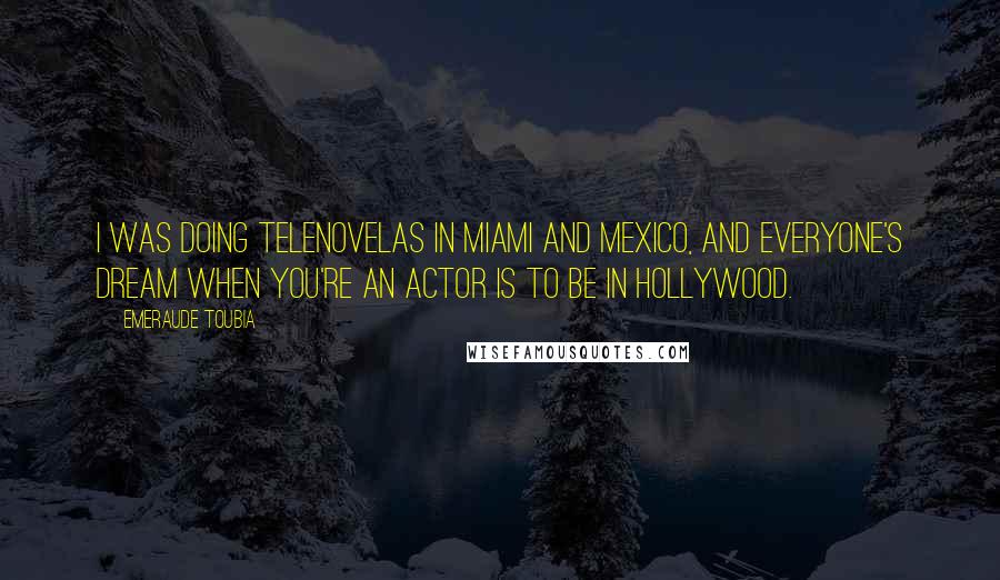 Emeraude Toubia Quotes: I was doing telenovelas in Miami and Mexico, and everyone's dream when you're an actor is to be in Hollywood.