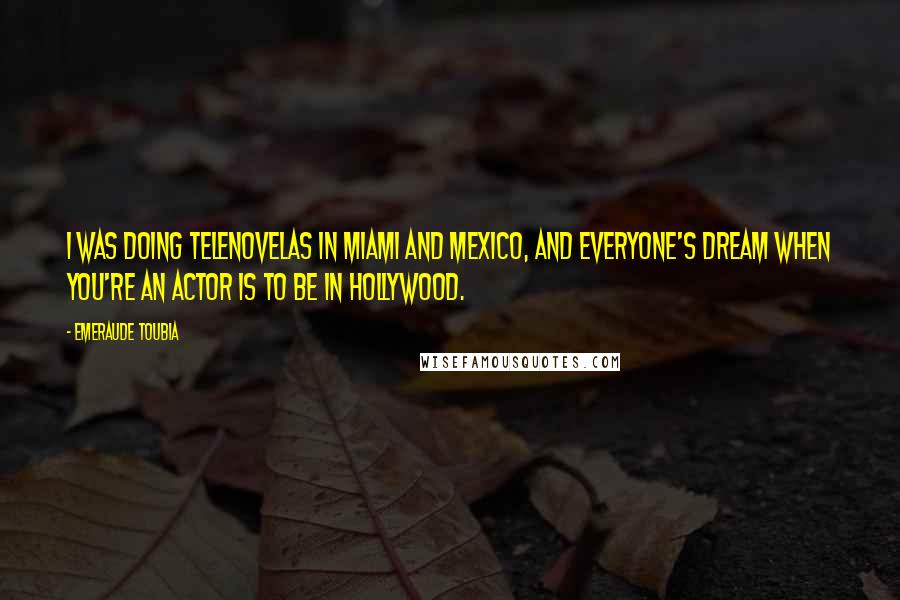 Emeraude Toubia Quotes: I was doing telenovelas in Miami and Mexico, and everyone's dream when you're an actor is to be in Hollywood.